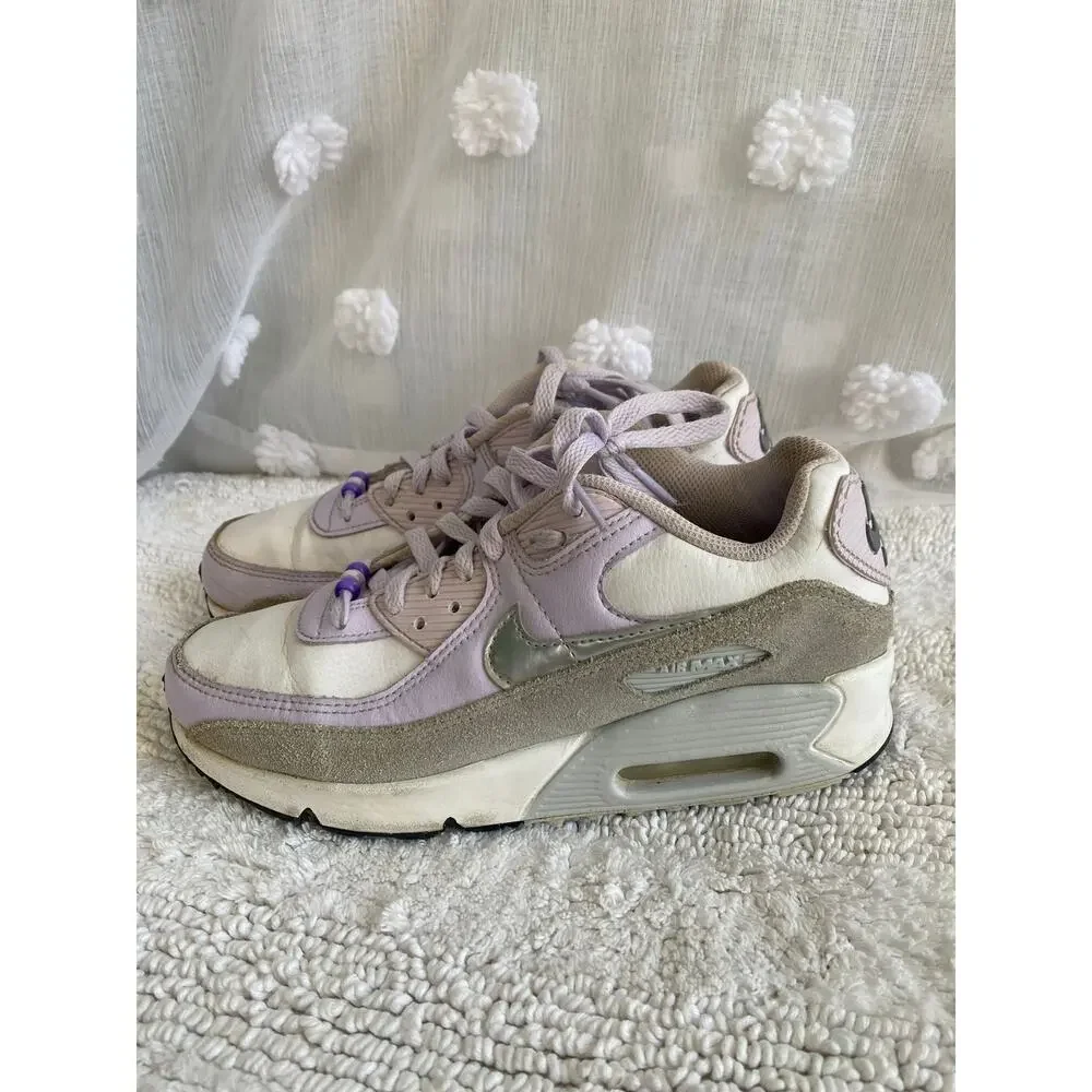 Girls Purple Nike Air Max 90 Sneakers - Size 6Y - Picture 4 of 7
